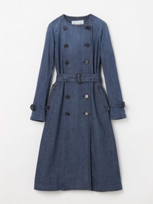 ＜Aquascutum WHITELABEL＞デニムノーカラートレンチ（５０２３２５００２２）
