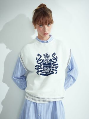 ＜Aquascutum WHITELABEL＞クレスト柄　ベスト（５０２３２６０１０２）