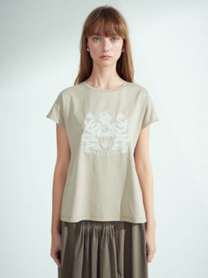 サイドギャザー　刺繍Ｔシャツ（５０２３２７００２１）