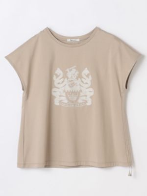 サイドギャザー　刺繍Ｔシャツ（５０２３２７００２１）