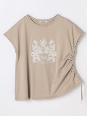 サイドギャザー　刺繍Ｔシャツ（５０２３２７００２１）