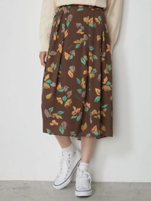 ＜Aquascutum WHITELABEL＞リーフプリントスカート（５０２３４３００１４）