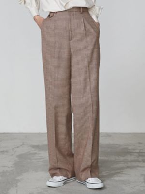 ＜Aquascutum WHITELABEL＞ＷＬチェックサキソニー　ワイドパンツ（５０２３４４００１２）