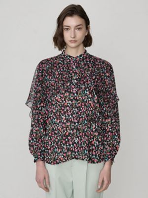 Aquascutum ホワイト フリル長袖ブラウス Aquascutum ホワイト フリル長袖ブラウス