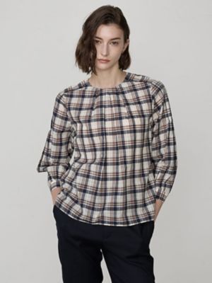 ＜Aquascutum WHITELABEL＞シアーチェックブラウス（５０２４２２００１３）