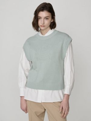 ＜Aquascutum WHITELABEL＞クレストモチーフ刺繍ベスト（５０２４２６０００３）