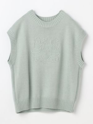 クレストモチーフ刺繍ベスト（５０２４２６０００３）