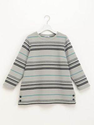 エンスウィート パールニットボーダーカットソー