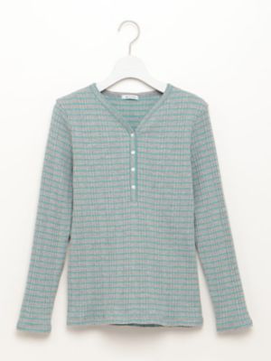 エンスウィート 針抜きヘンリーボーダーカットソー