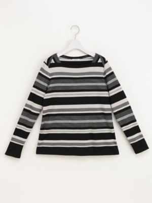 エンスウィート スクエアネックポンチボーダー ５４１９４７００６４