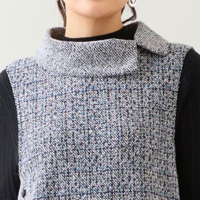 洗える】ロールカラーチュニックベスト（12001611） | LOBJIE