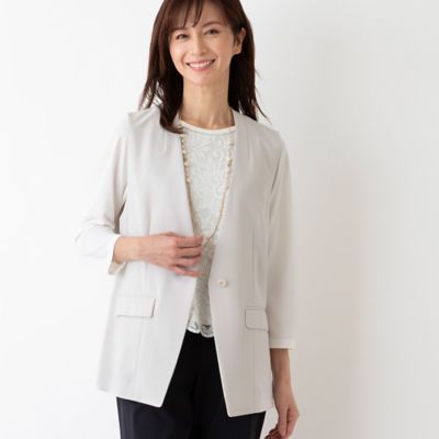 ＜LOBJIE (Women)＞ステファニーツイル　Ｖネックジレ〔セットアップ対応〕（１２００２４３１）