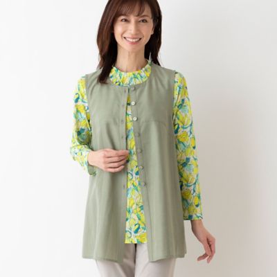 ＜LOBJIE (Women)＞Ａラインダンガリーベスト（１２００２４４２）