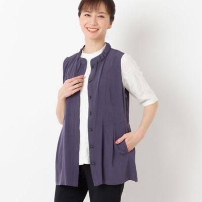 ＜LOBJIE (Women)＞〔ソアロン〕ノーカラーベスト（１２００２４５１）