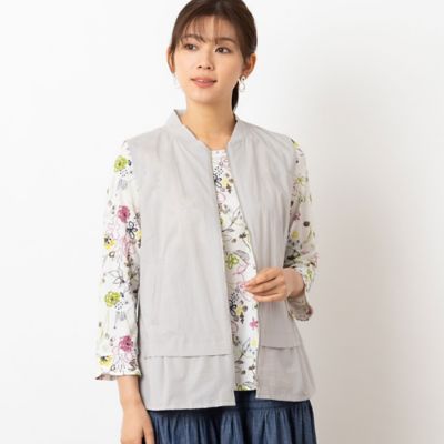 ＜LOBJIE (Women)＞ペプラム　ジップアップベスト（１２００２５１１）