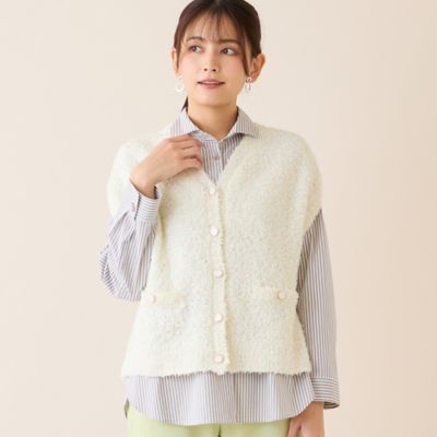 テープヤーンニットベスト（12002601） | LOBJIE (Women
