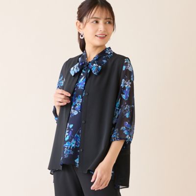 洗える・吸水速乾・セットアップ可】ストレッチツイルノーカラージレ