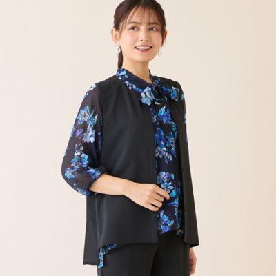 洗える・吸水速乾・セットアップ可】ストレッチツイルノーカラージレ