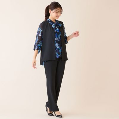 洗える・吸水速乾・セットアップ可】ストレッチツイルノーカラージレ