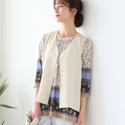＜LOBJIE (Women)＞ライトメッシュ　Ａラインベスト（１２００３４１１）