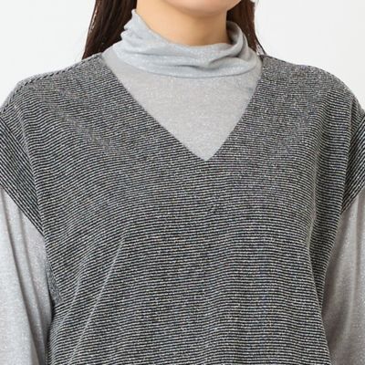 Vネックプルオーバーベスト（12005521） | LOBJIE (Women