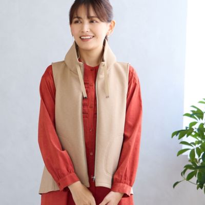 スタンドカラージップアップベスト（12005541） | LOBJIE