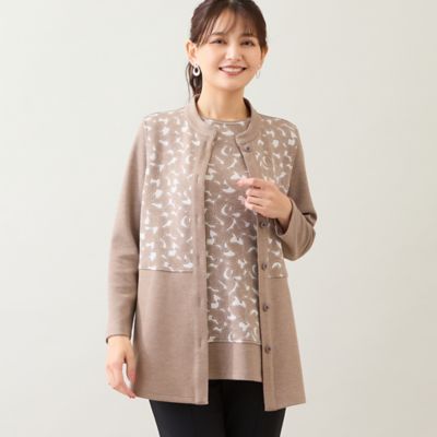 洗える・アンサンブル可能】花柄オパール加工ベスト