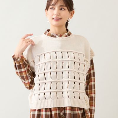 Lisette カシミヤ混オーバーニット　バルキー　ブラウン セール】 【GLOW11月号掲載】ヘアリーラメリリー バルキー