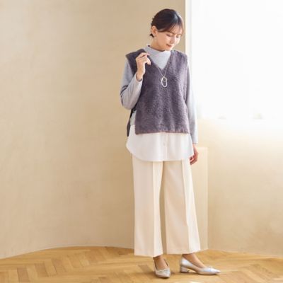 サイドベルトつき フェイクファーベスト（12006513） | LOBJIE