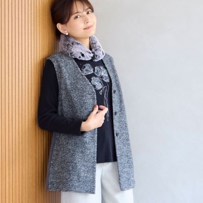 ＜LOBJIE (Women)＞スライバーニットベスト（１２００６５３１）