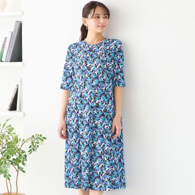 洗える】幾何フラワーワンピース（12013612） | LOBJIE (Women