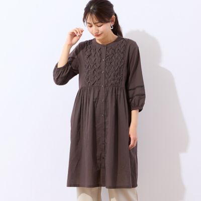satominntobechic大きいサイズ44♥︎ストレッチチュニック 洗える・綿100％】インド綿パフスリーブチュニック