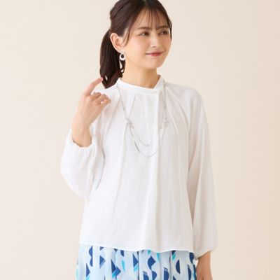 洗える】ギャザードビーブラウス（12031632A） | LOBJIE