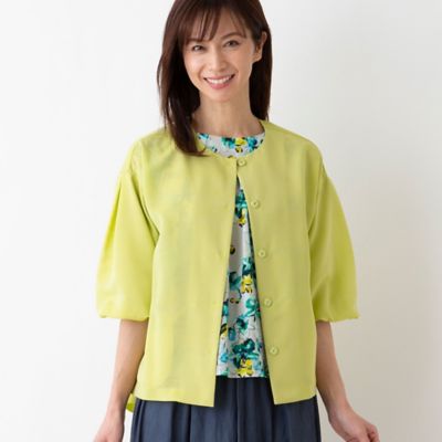 ＜LOBJIE (Women)＞スパンローン　ボリュームスリーブジャケット（１２０３２４１１）