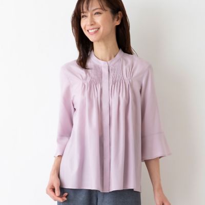 ＜LOBJIE (Women)＞ピンタックフレアブラウス（１２０３２４１３）