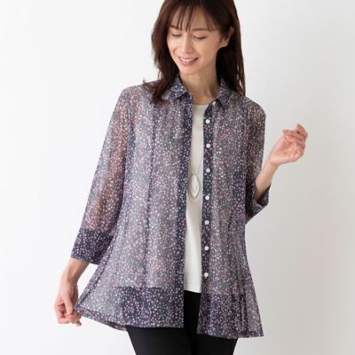 ＜LOBJIE (Women)＞ミニフラワー　チュールシャツ（１２０３２４５３）