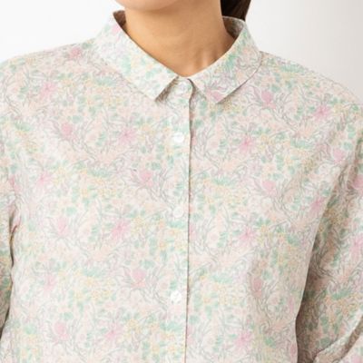 【洗える】リバティプリント　小花柄シャツ（１２０３２５０２）