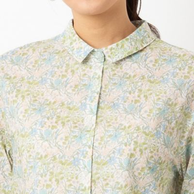 【洗える】リバティプリント　小花柄シャツ（１２０３２５０２）