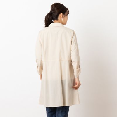 【洗える】スモッキング刺繍ロングシャツ（１２０３２５３２）