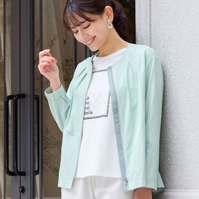 ＜LOBJIE (Women)＞【花粉対策】ノーカラージャケット（１２０３２６２２）