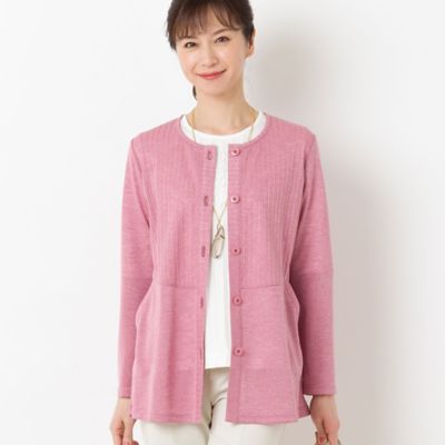 ＜LOBJIE (Women)＞杢天竺　ノーカラージャケット（１２０３３４３５）