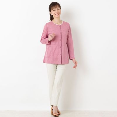 杢天竺　ノーカラージャケット（１２０３３４３５）