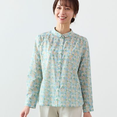 〔カバリエレ・アズーロ〕綿ローンプリントシャツ（１２０３３４４２）