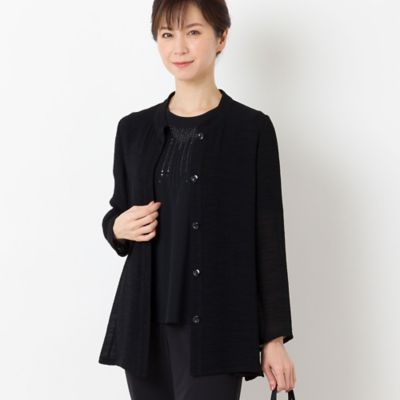 ＜LOBJIE (Women)＞グラスフィー　バンドカラーブラウス（１２０３３４５２）