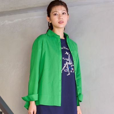LOBJIE (Women)/ロブジェ 【洗える】綿ローン バックスリットシャツ(12033502)