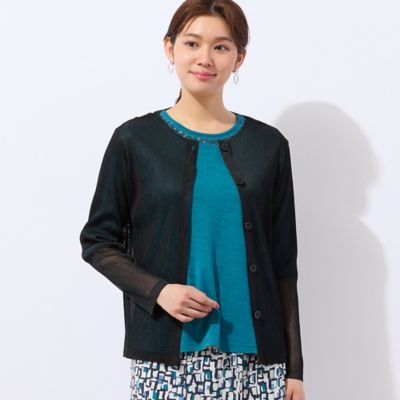 メッシュプリーツカーディガン（12033541） | LOBJIE (Women