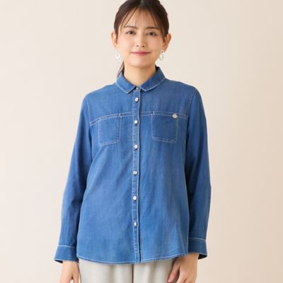 洗える】デニムガーゼシャツ（12033602） | LOBJIE (Women