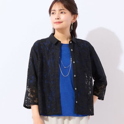 極美品　GIVENCHY ブラック レース シャツ　ジャケット　ブルゾン 洗える】メッシュレースシャツ（12034602） | LOBJIE (Women