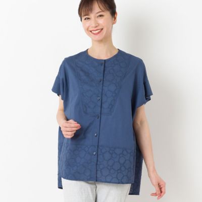 サークル刺繍　ワイドブラウス（１２０３５４０２）