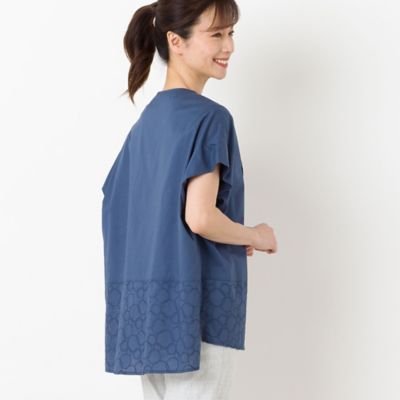 サークル刺繍　ワイドブラウス（１２０３５４０２）
